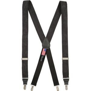 Hold'Em 100% Silk Suspenders for Men Clip End Dress Tuxedo- Black Paisley Design